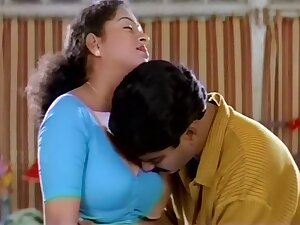 Mallu Blue Blouse Aunty With Lover Scene From B - Grade Movie