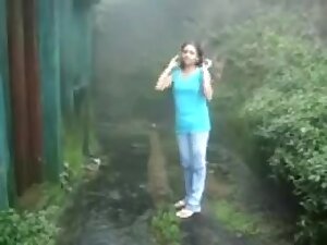 British Indian couple fuck in rain storm at hill station