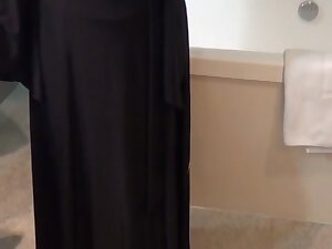 Desi booty show in black tights