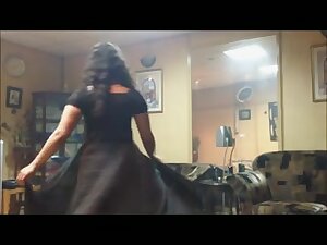 Hot ass Indian slut dances for her man in the house