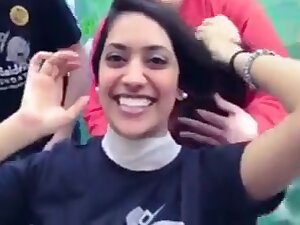 Cute indian girl gets shaved for charity