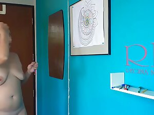 Indian Nudist Painting Indian Pattern - Mandala. Relax Music. Naked Art Workshop. Scene 2