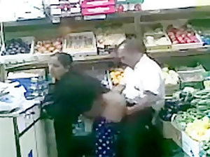 Grocer bangs his Pakistani wife from behind in the store