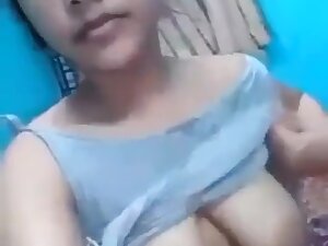 Horny Girl Fingering Pussy Displaying Her Sexy Boobs