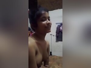 Shy Desi Girl Shows Her Boobs