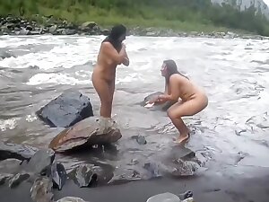 Older Housewives Stripped at Open Place