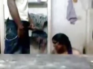 My chubby Indian wife gives me a head and receives plugger