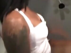 Tattooed Indian Babe Blows Glory Hole Boner