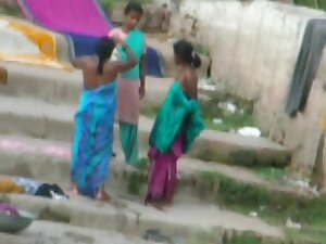 Indian Aunty bath in River 3